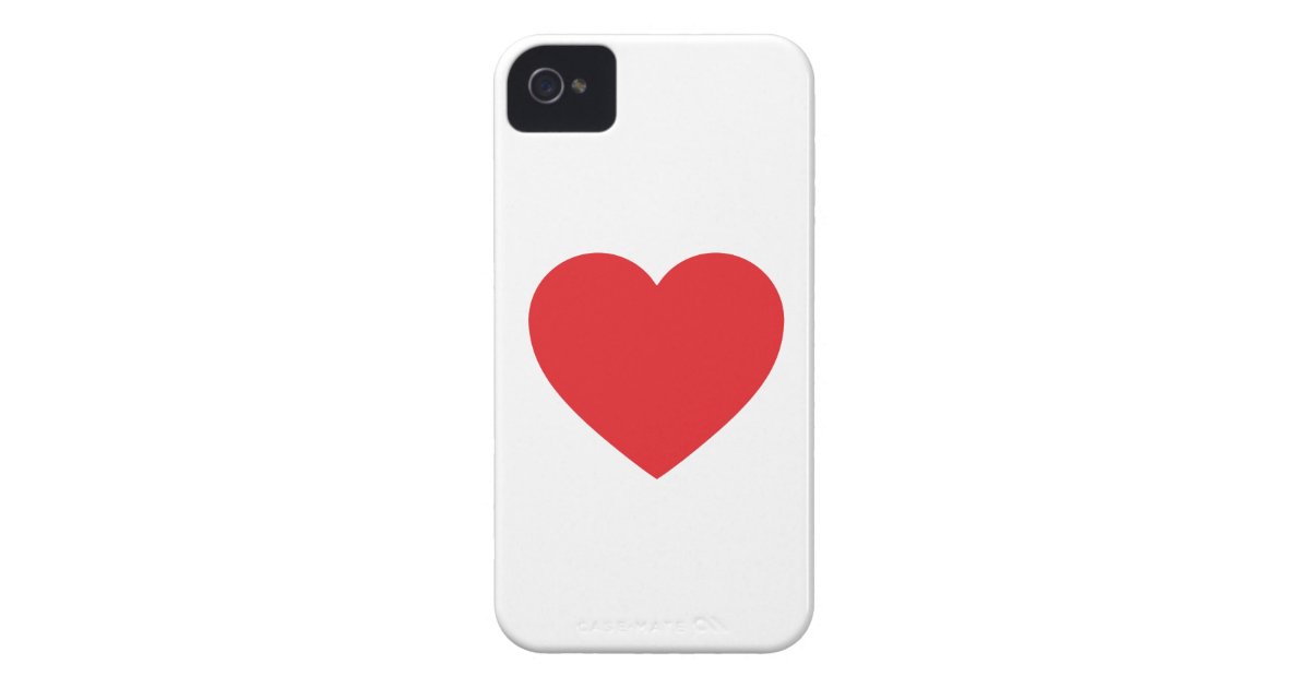 Single Red Heart iPhone 4 CaseMate Barely There Zazzle