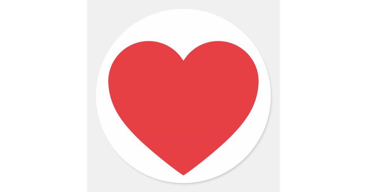 Single Red Heart Stickers | Zazzle