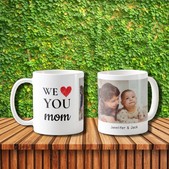 Single Red Heart We Love You Mom Photo Coffee Mug (Creator Uploaded)