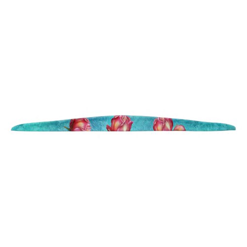 Single red n white rose on turquoise  tie headband