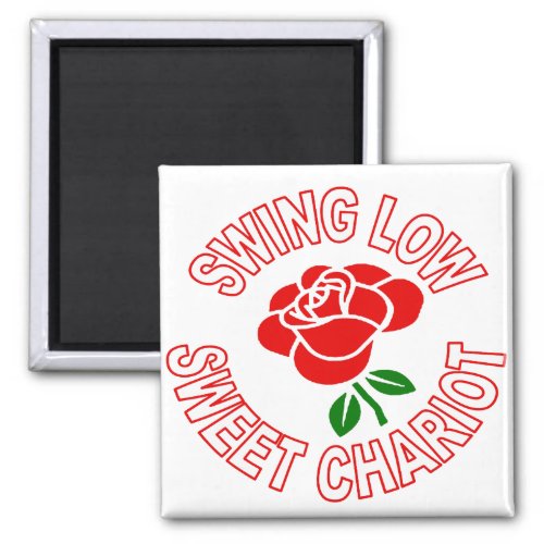 Single Red Rose and Sweet Chariot Anthem Magnet