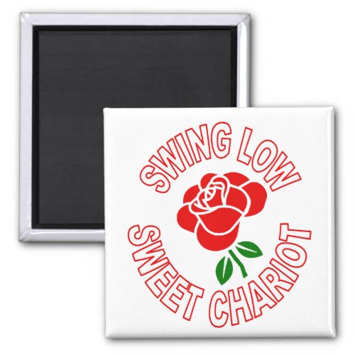 Single Red Rose and Sweet Chariot Anthem Magnet