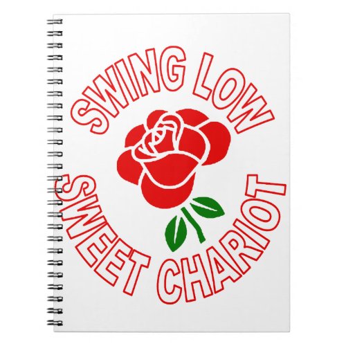 Single Red Rose and Sweet Chariot Anthem Notebook