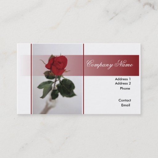 Customizable Single Red Rose Business Card