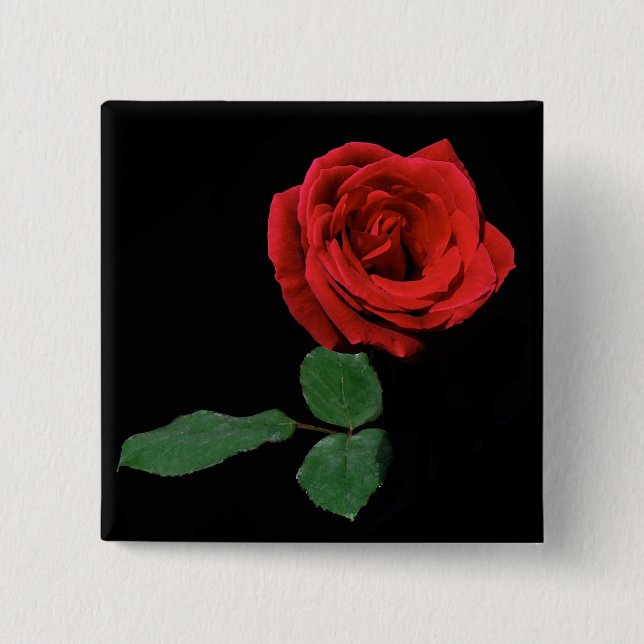 Single Red Rose Button (Front)