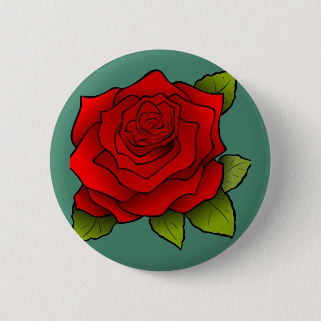 Single Red Rose Button (Front)