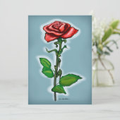Single Red Rose Card (Standing Front)