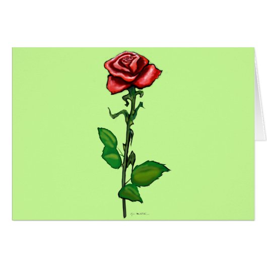 Single Red Rose Cards (Front Horizontal)