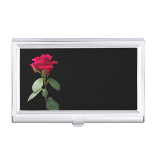 Single red rose case for business cards