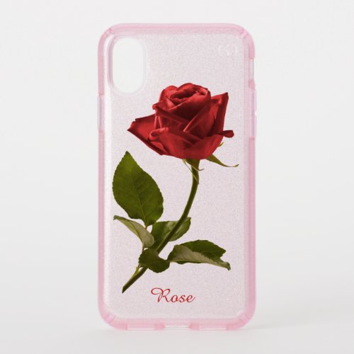 Single Red Rose Floral Photography _ Clear BG Speck iPhone X Case