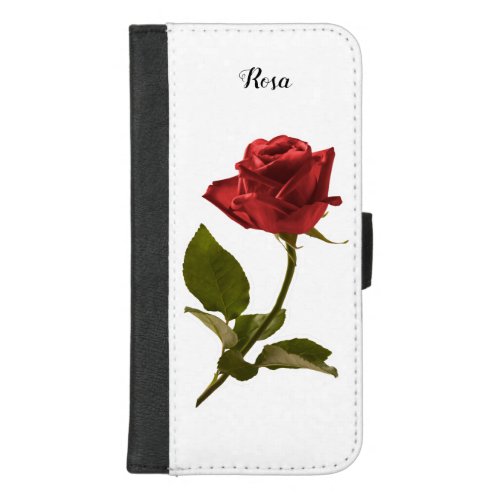 Single Red Rose Floral Photography Cut Out iPhone 87 Plus Wallet Case