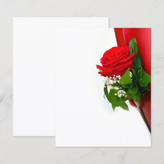 Single Red Rose – Floral White Background (Front/Back)
