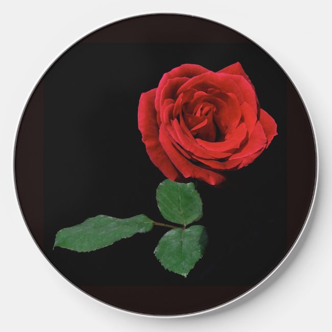 Single Red Rose Floral Wireless Charger