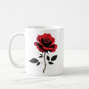 Single Red Rose Flower Lovers Gardening   Coffee Mug