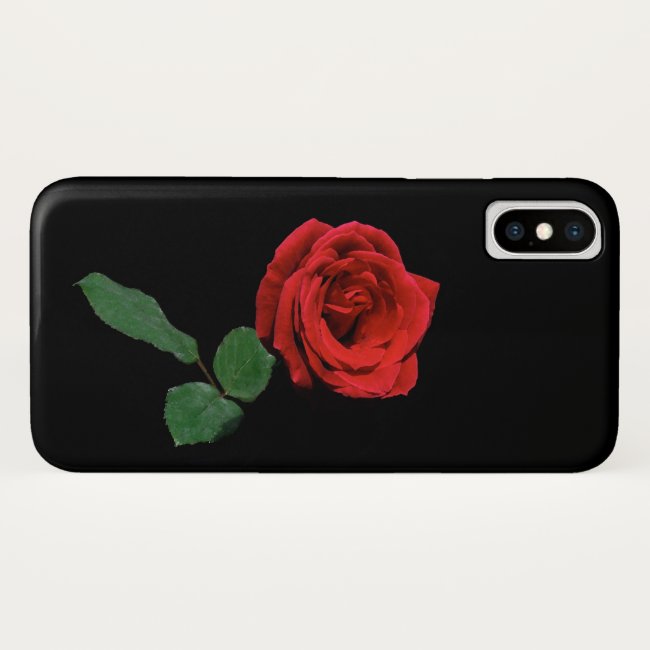 Single Red Rose Garden Flower iPhone X Case