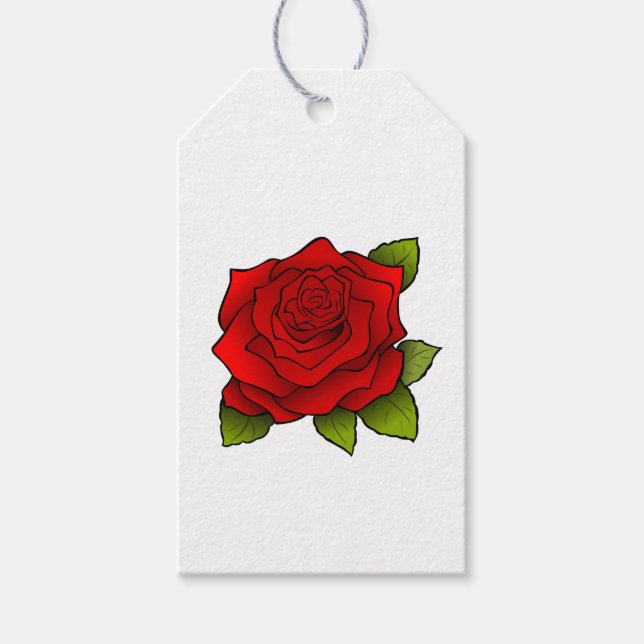 Single Red Rose Gift Tags (Front)