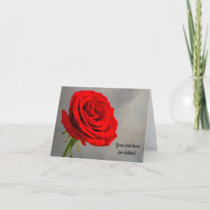 Single Red Rose Greeting card