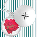 Single Red Rose Locket Necklace<br><div class="desc">This Single Red Rose design from Zazzle and Marbeth Holidays features a single red rose. It is also available with a single yellow rose, a single pink rose, or a single white rose. Red roses symbolize love and passion, yellow roses symbolize friendship, pink roses symbolize admiration or affection, and white...</div>