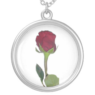 Single Red Rose Necklace