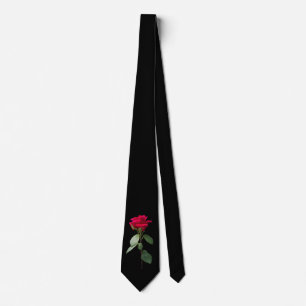 Single red rose tie