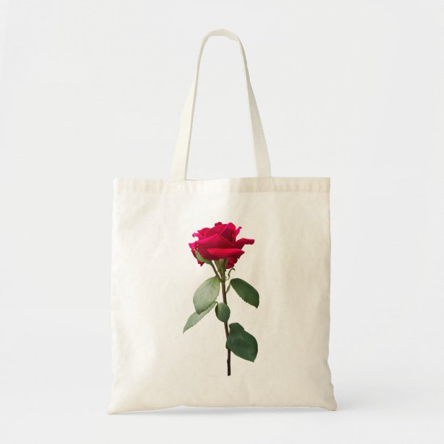 Single red rose tote bag (Front)