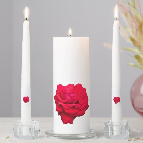 Single Red Rose Unity Candle Set
