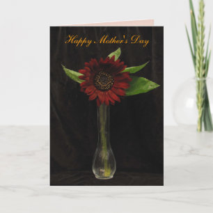 Single Red Sunflower Mother's Day Card