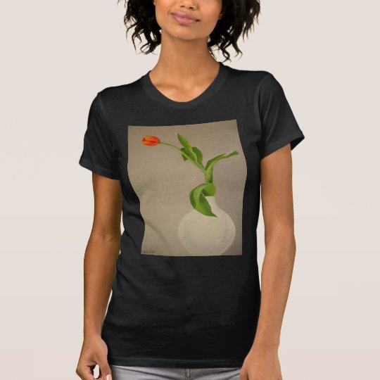 Single Red Tulip In A White Vase T-Shirt