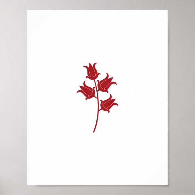 Single Red Tulip Poster (Front)