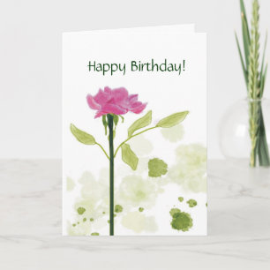 Single Rose Birthday Greeting Card