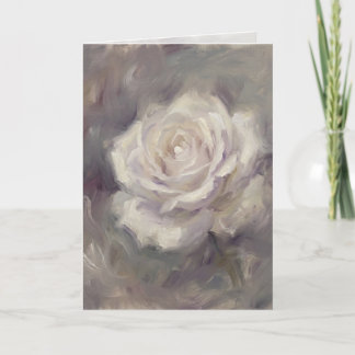"Single Rose Oil Painting" Greeting Card