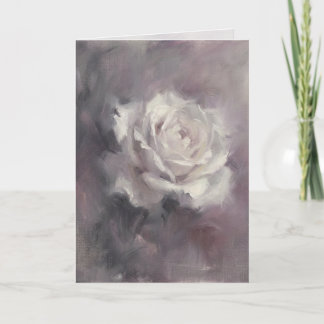 "Single Rose Oil Painting" Greeting Card