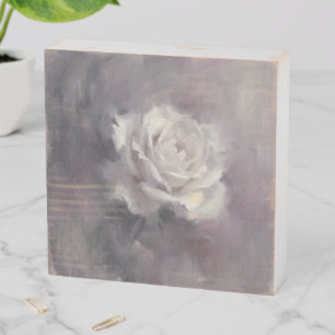 "Single Rose Oil Painting" Wooden Box Sign