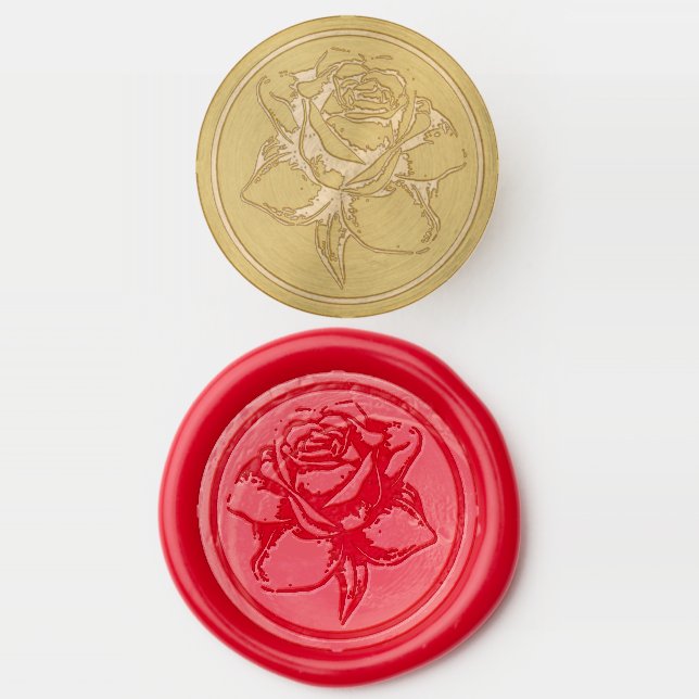 Single Rose Wax Seal Stamp (Stamped)