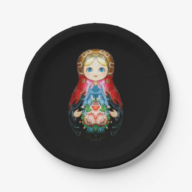Single Russian doll Paper Plates (Front)