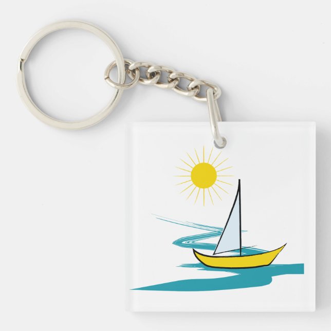 Single sailboat keychain (Front)