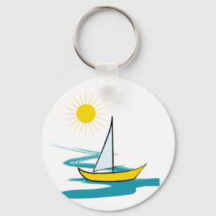Single sailboat keychain