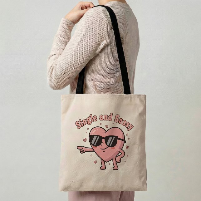 Single & Sassy Tote Bag Funny Single Life Gift  (Creator Uploaded)