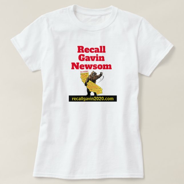Single sided Recall Gavin Newsom T-Shirt (Design Front)
