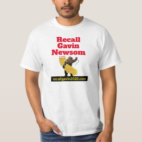 Single sided Recall Gavin Newsom T_Shirt
