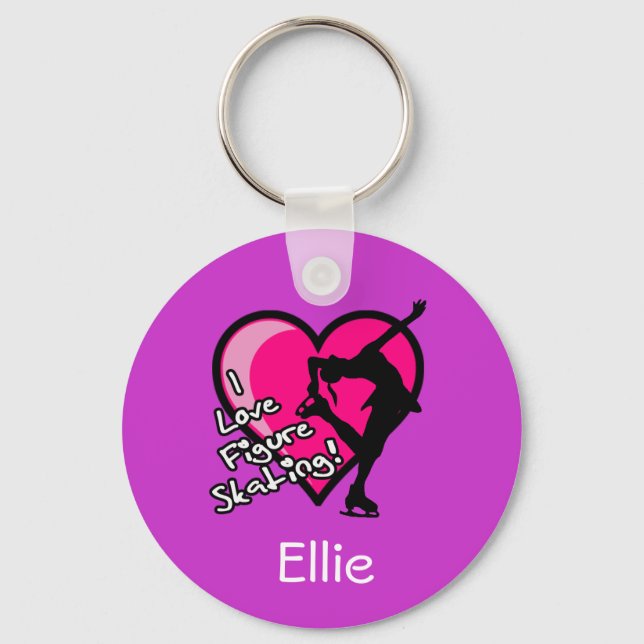 Single Skater, purple - Add Your Name KeyChain (Front)