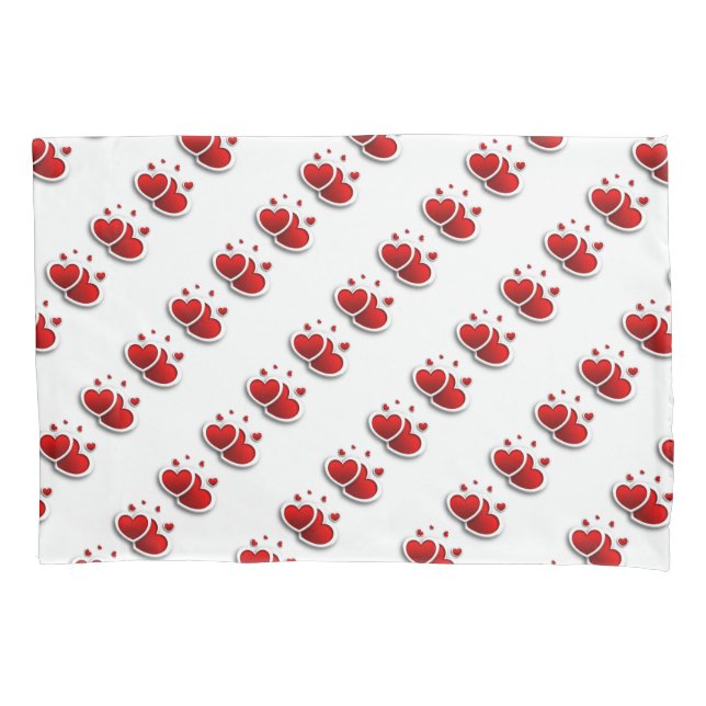 Single Standard Size Pillowcase/Hearts Pillow Case (Front)