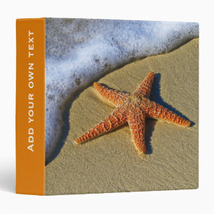 Single Starfish on Beach Personalised 3 Ring Binder