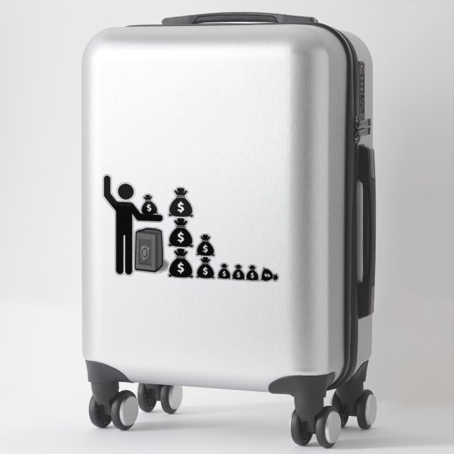 Single Stick Figure $ Sticker (Suitcase)
