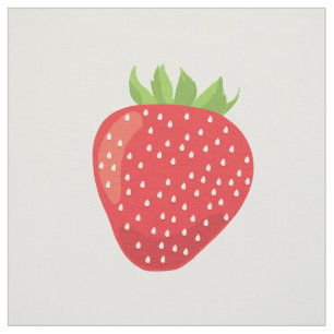 Single Strawberry Cotton Fabric Swatch