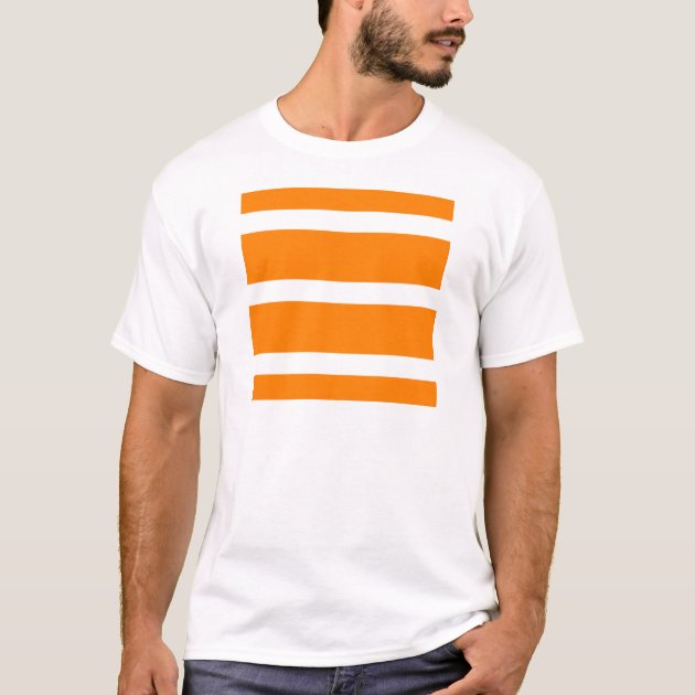 Single Stripe White on Orange T Shirt Zazzle