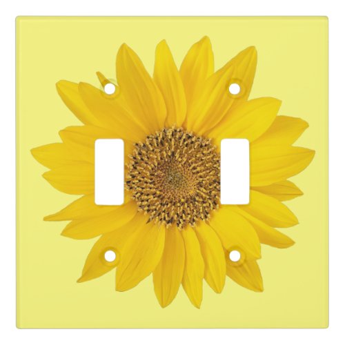 Single Sunflower on Light Yellow Light Switch Cover