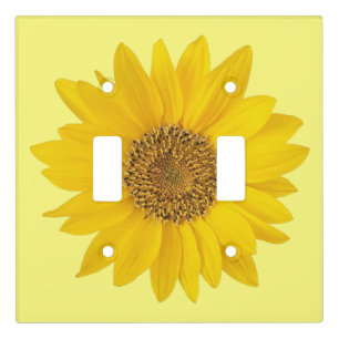 Single Sunflower on Light Yellow Switch Cover