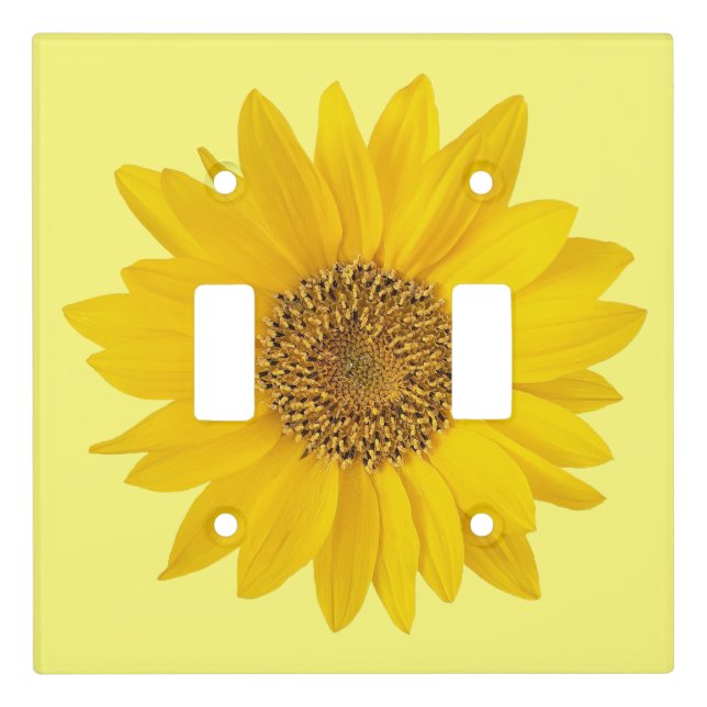 Single Sunflower on Light Yellow Switch Cover (Front)