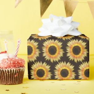single sunflower wrapping paper